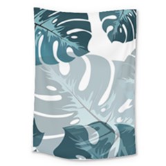 Monstera Leaves Background Large Tapestry