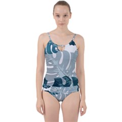 Monstera Leaves Background Cut Out Top Tankini Set