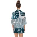 Monstera Leaves Background Half Sleeve Chiffon Kimono View2