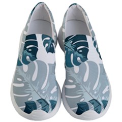 Monstera Leaves Background Women s Lightweight Slip Ons