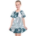 Monstera Leaves Background Kids  Smock Dress View1