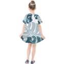 Monstera Leaves Background Kids  Smock Dress View2