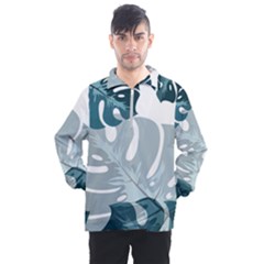 Monstera Leaves Background Men s Half Zip Pullover