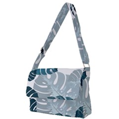 Monstera Leaves Background Full Print Messenger Bag (l)