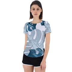 Monstera Leaves Background Back Cut Out Sport T-shirt