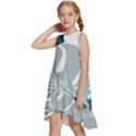 Monstera Leaves Background Kids  Frill Swing Dress View2