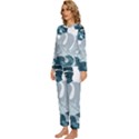 Monstera Leaves Background Womens  Long Sleeve Lightweight Pajamas Set View2