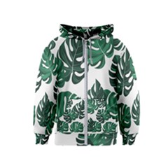 Illustrations Monstera Leafes Kids  Zipper Hoodie