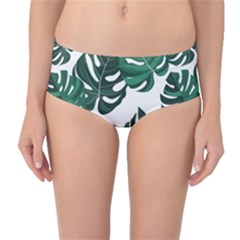 Illustrations Monstera Leafes Mid-waist Bikini Bottoms by anzea