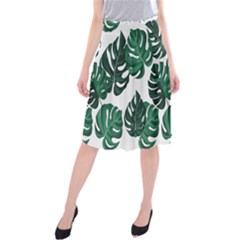 Illustrations Monstera Leafes Midi Beach Skirt by anzea