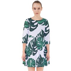 Illustrations Monstera Leafes Smock Dress