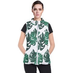 Illustrations Monstera Leafes Women s Puffer Vest