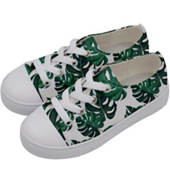 Illustrations Monstera Leafes Kids  Low Top Canvas Sneakers