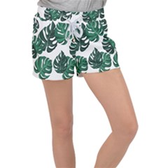 Illustrations Monstera Leafes Women s Velour Lounge Shorts