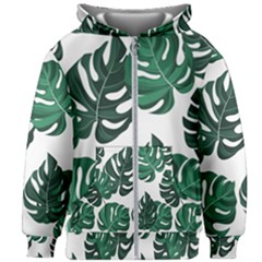 Illustrations Monstera Leafes Kids  Zipper Hoodie Without Drawstring