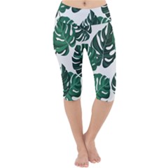 Illustrations Monstera Leafes Lightweight Velour Cropped Yoga Leggings