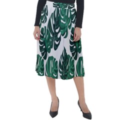 Illustrations Monstera Leafes Classic Velour Midi Skirt 