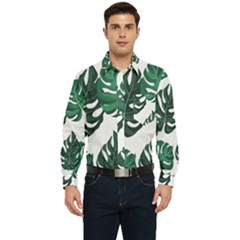 Illustrations Monstera Leafes Men s Long Sleeve Pocket Shirt  by anzea