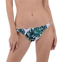 Illustrations Monstera Leafes Ring Detail Bikini Bottoms