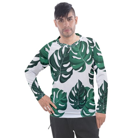 Illustrations Monstera Leafes Men s Pique Long Sleeve T-shirt by anzea