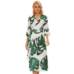 Illustrations Monstera Leafes Midsummer Wrap Dress