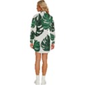 Illustrations Monstera Leafes Womens Long Sleeve Shirt Dress View4