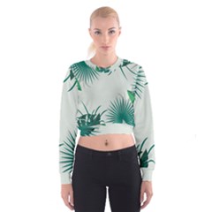 Illustrations Foliage Background Border Cropped Sweatshirt