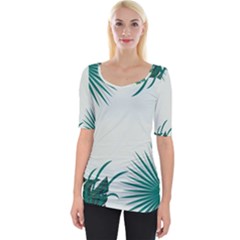 Illustrations Foliage Background Border Wide Neckline T-shirt