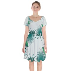 Illustrations Foliage Background Border Short Sleeve Bardot Dress by anzea