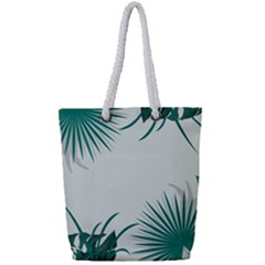 Illustrations Foliage Background Border Full Print Rope Handle Tote (small) by anzea