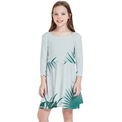 Illustrations Foliage Background Border Kids  Quarter Sleeve Skater Dress by anzea