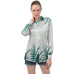 Illustrations Foliage Background Border Long Sleeve Satin Shirt