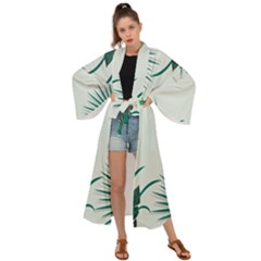 Illustrations Foliage Background Border Maxi Kimono