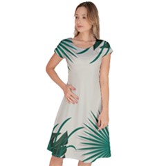 Illustrations Foliage Background Border Classic Short Sleeve Dress