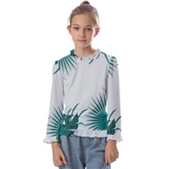 Illustrations Foliage Background Border Kids  Frill Detail T-shirt