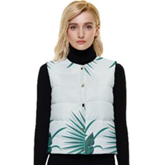 Illustrations Foliage Background Border Women s Button Up Puffer Vest