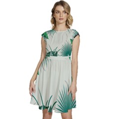 Illustrations Foliage Background Border Cap Sleeve High Waist Dress by anzea