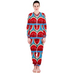 Illustrations Watermelon Texture Pattern Onepiece Jumpsuit (ladies) by anzea