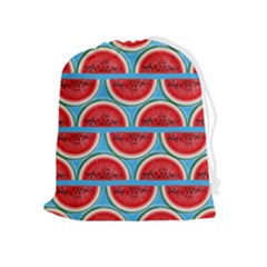 Illustrations Watermelon Texture Pattern Drawstring Pouch (xl) by anzea