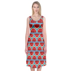 Illustrations Watermelon Texture Pattern Midi Sleeveless Dress by anzea