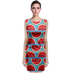 Illustrations Watermelon Texture Pattern Sleeveless Velvet Midi Dress