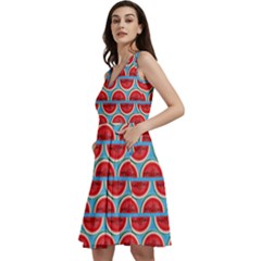 Illustrations Watermelon Texture Pattern Sleeveless V-neck Skater Dress With Pockets by anzea