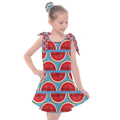 Illustrations Watermelon Texture Pattern Kids  Tie Up Tunic Dress by anzea