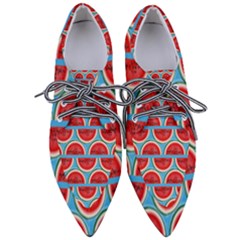 Illustrations Watermelon Texture Pattern Pointed Oxford Shoes