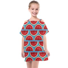 Illustrations Watermelon Texture Pattern Kids  One Piece Chiffon Dress by anzea