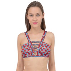 Illustrations Watermelon Texture Pattern Cage Up Bikini Top