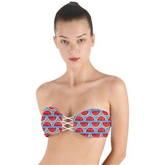 Illustrations Watermelon Texture Pattern Twist Bandeau Bikini Top