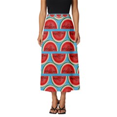 Illustrations Watermelon Texture Pattern Classic Midi Chiffon Skirt