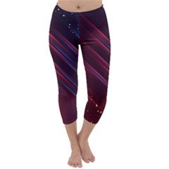 Illustrations Space Purple Capri Winter Leggings 