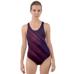 Illustrations Space Purple Cut-out Back One Piece Swimsuit by anzea